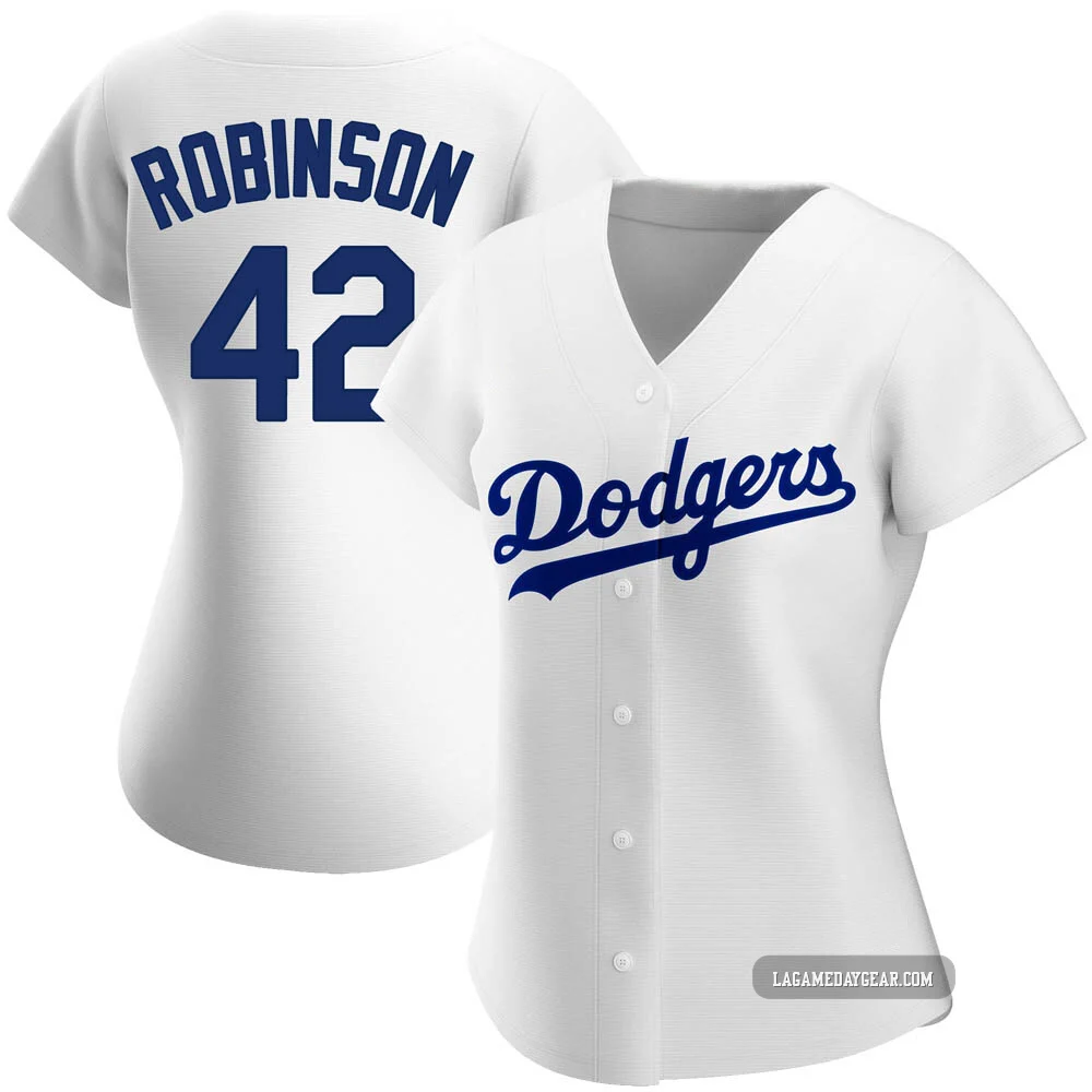 Jackie Robinson ＃42 Los Angeles Dodgers Replica Women's White Home Jersey