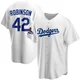 Jackie Robinson ＃42 Los Angeles Dodgers Replica Youth White Home 2024 World Series Champions Jersey