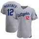 Jake Marisnick ＃12 Los Angeles Dodgers Authentic Men's Gray Away Jersey