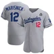 Jake Marisnick ＃12 Los Angeles Dodgers Authentic Men's Gray Away Official 2024 World Series Jersey