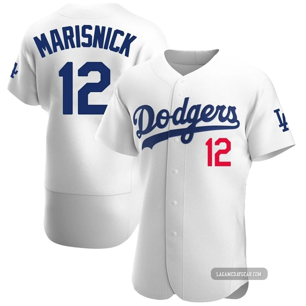 Jake Marisnick ＃12 Los Angeles Dodgers Authentic Men's White Home Jersey