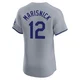 Jake Marisnick ＃12 Los Angeles Dodgers Elite Men's Gray Road Jersey