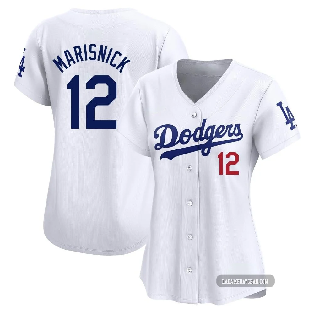 Jake Marisnick ＃12 Los Angeles Dodgers Limited Women's White Home Jersey