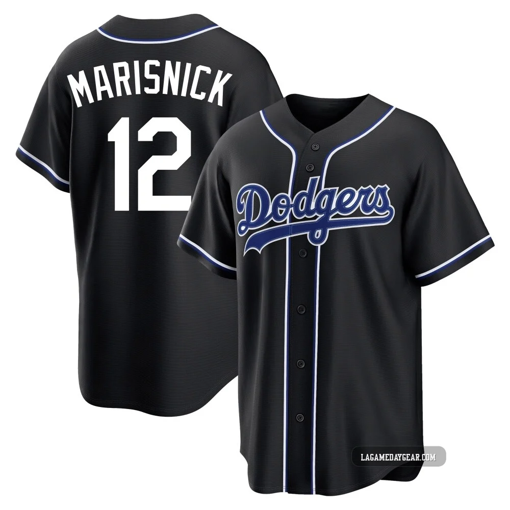 Jake Marisnick ＃12 Los Angeles Dodgers Replica Men's Black Fashion Out Jersey