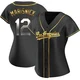 Jake Marisnick ＃12 Los Angeles Dodgers Replica Women's Gold Black en Alternate Jersey