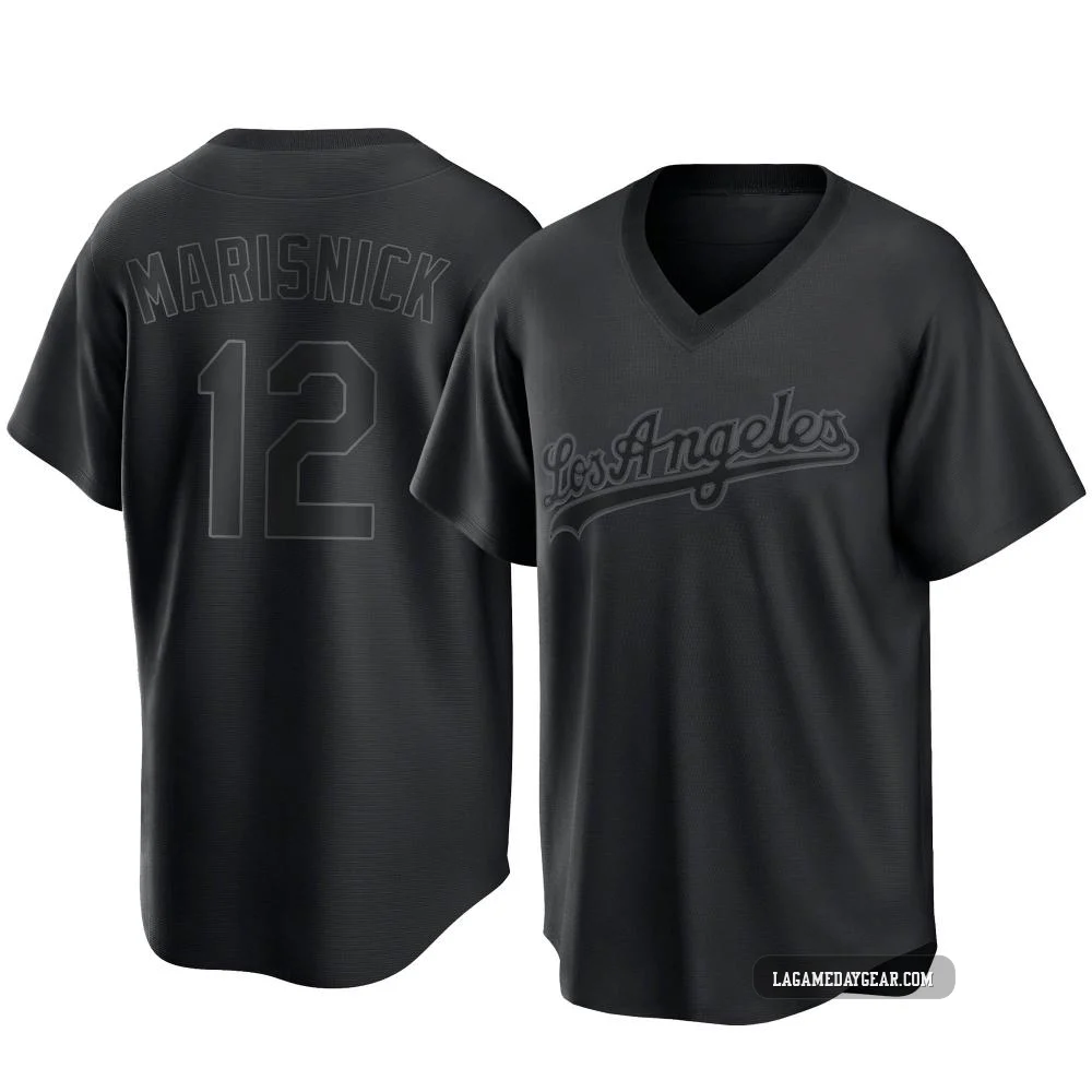 Jake Marisnick ＃12 Los Angeles Dodgers Replica Youth Black Pitch Fashion Jersey