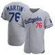 J.D. Martin ＃76 Los Angeles Dodgers Authentic Men's Gray Away Jersey