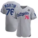 J.D. Martin ＃76 Los Angeles Dodgers Authentic Men's Gray Away Official 2024 World Series Jersey