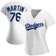 J.D. Martin ＃76 Los Angeles Dodgers Authentic Women's White Home Jersey