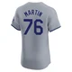 J.D. Martin ＃76 Los Angeles Dodgers Elite Men's Gray Road Jersey