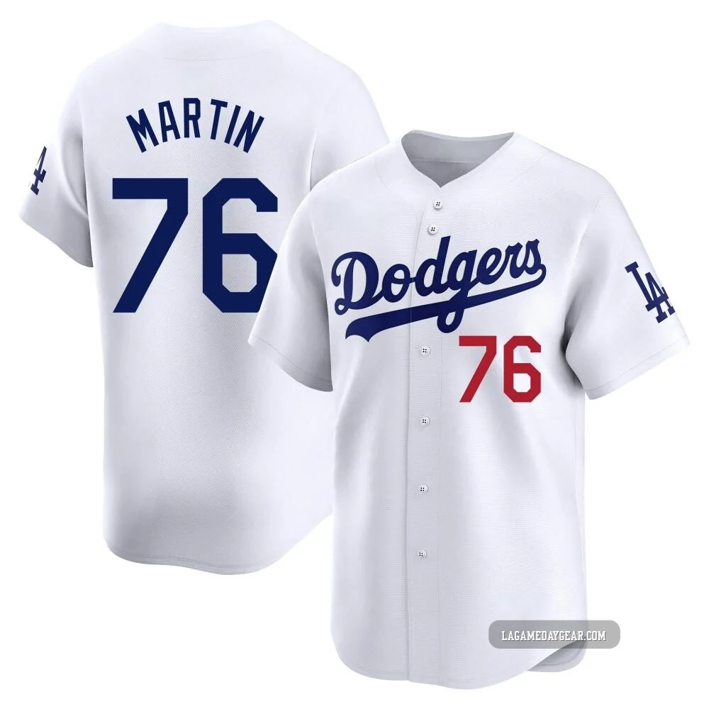 J.D. Martin ＃76 Los Angeles Dodgers Limited Men's White Home Jersey