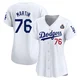J.D. Martin ＃76 Los Angeles Dodgers Limited Women's White Home 2024 World Series Jersey