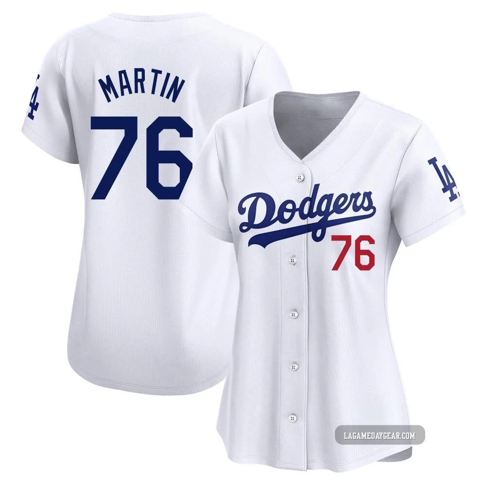 J.D. Martin ＃76 Los Angeles Dodgers Limited Women's White Home Jersey