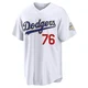 J.D. Martin ＃76 Los Angeles Dodgers Limited Youth Gold White 2026 Collection Stadium Jersey