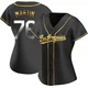 J.D. Martin ＃76 Los Angeles Dodgers Replica Women's Gold Black en Alternate Jersey