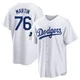 J.D. Martin ＃76 Los Angeles Dodgers Replica Youth White 2024 World Tour Seoul Series Home Jersey