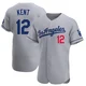 Jeff Kent ＃12 Los Angeles Dodgers Authentic Men's Gray Away Jersey