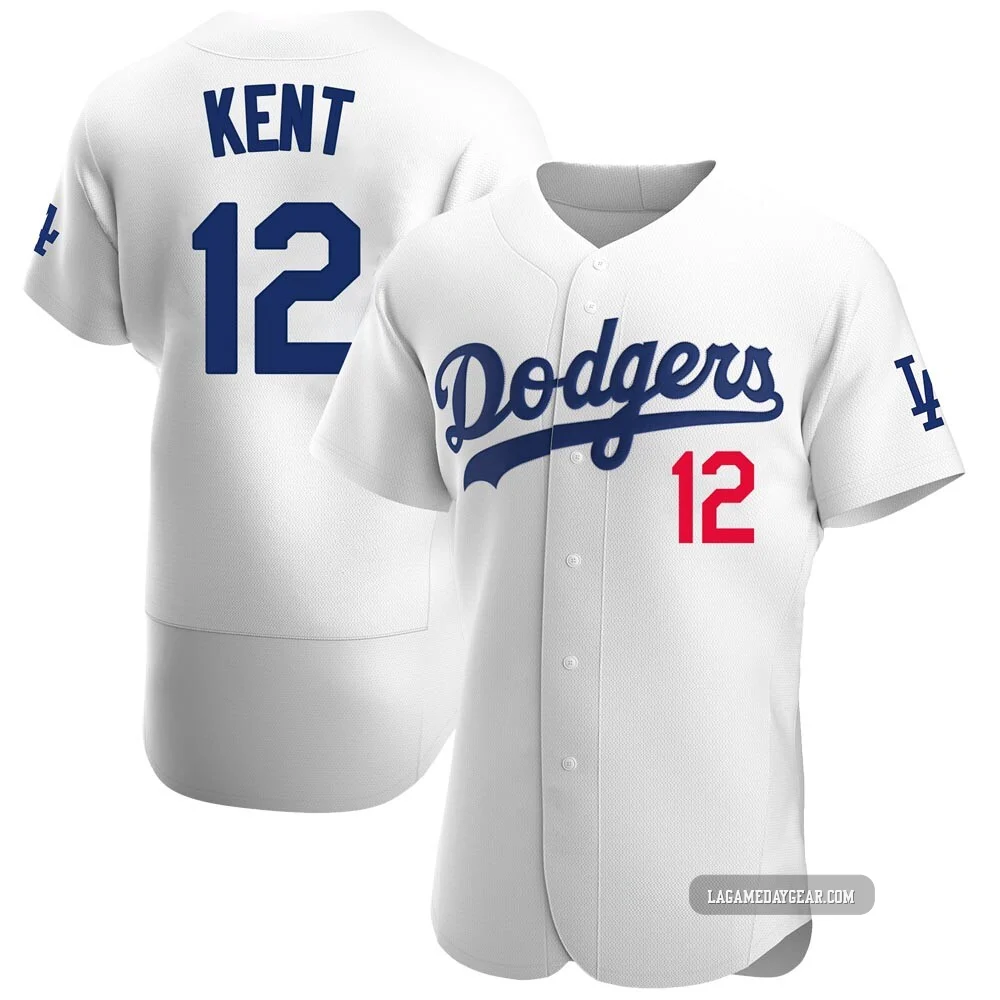 Jeff Kent ＃12 Los Angeles Dodgers Authentic Men's White Home Jersey