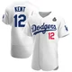 Jeff Kent ＃12 Los Angeles Dodgers Authentic Men's White Home Official 2024 World Series Jersey