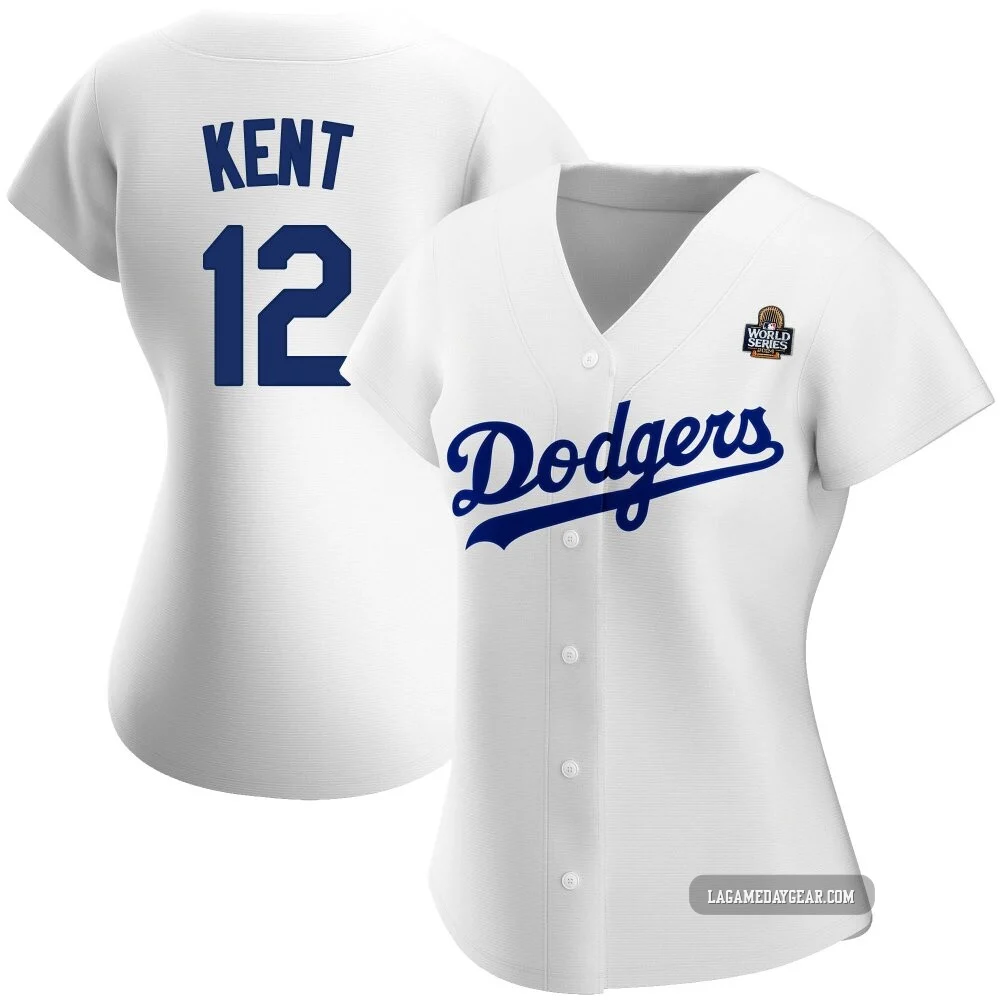 Jeff Kent ＃12 Los Angeles Dodgers Authentic Women's White Home 2024 World Series Jersey