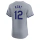 Jeff Kent ＃12 Los Angeles Dodgers Elite Men's Gray Road 2024 World Series Jersey