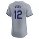 Jeff Kent ＃12 Los Angeles Dodgers Elite Men's Gray Road Jersey