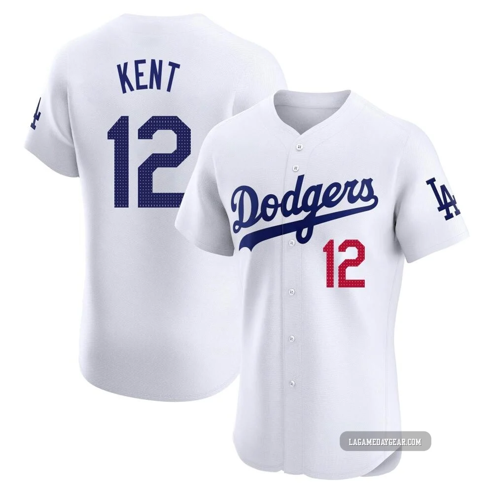 Jeff Kent ＃12 Los Angeles Dodgers Elite Men's White Home Jersey