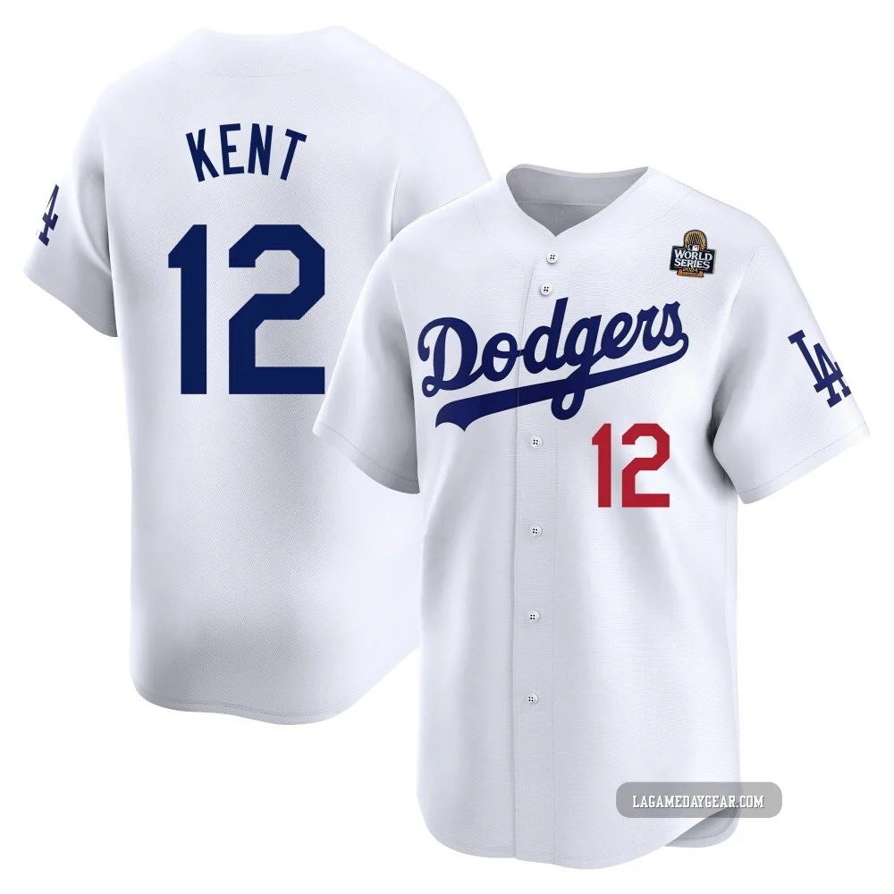 Jeff Kent ＃12 Los Angeles Dodgers Limited Men's White Home 2024 World Series Jersey