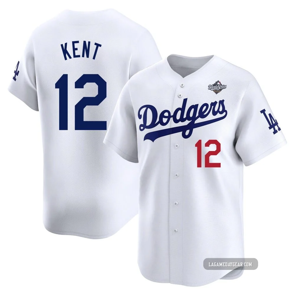 Jeff Kent ＃12 Los Angeles Dodgers Limited Men's White Home 2025 World Series Jersey