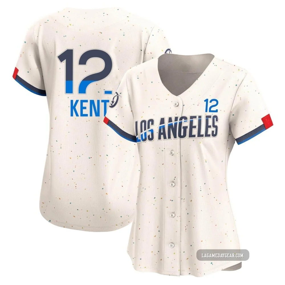 Jeff Kent ＃12 Los Angeles Dodgers Limited Women's Cream 2024 City Connect Jersey