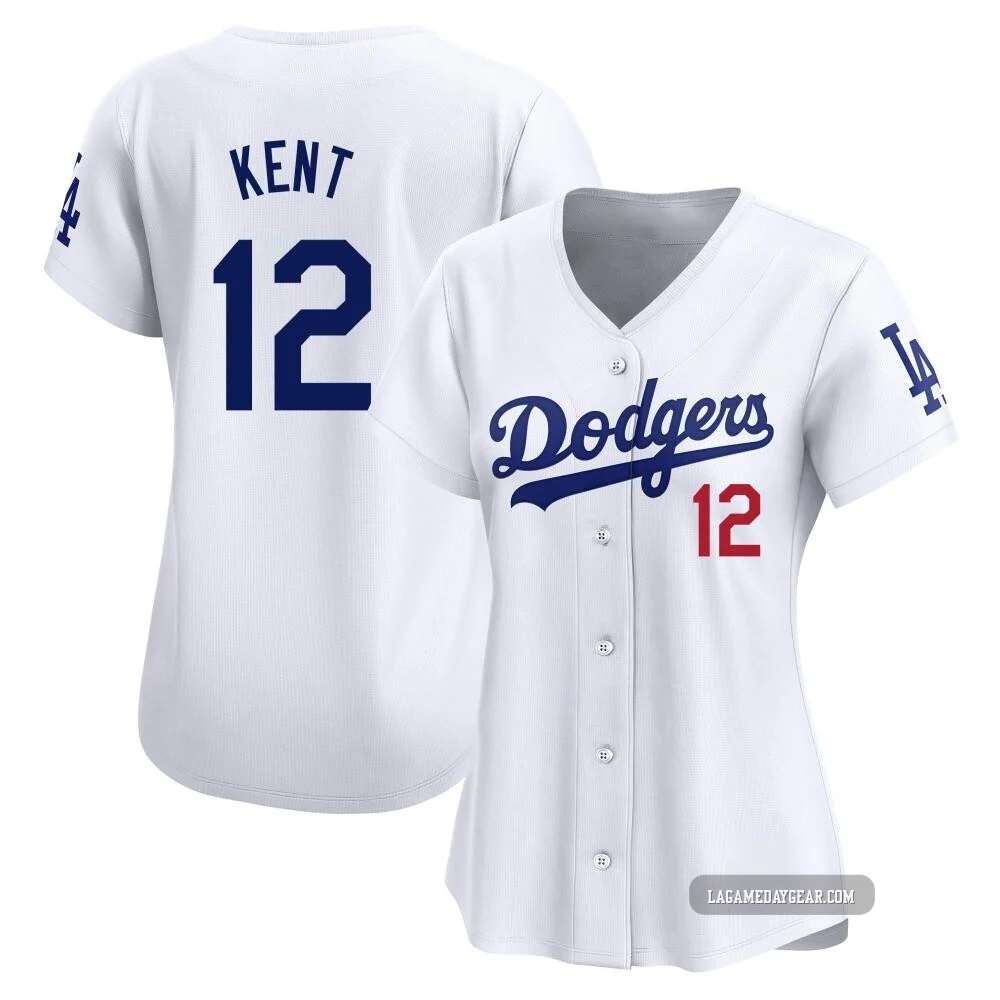 Jeff Kent ＃12 Los Angeles Dodgers Limited Women's White Home Jersey