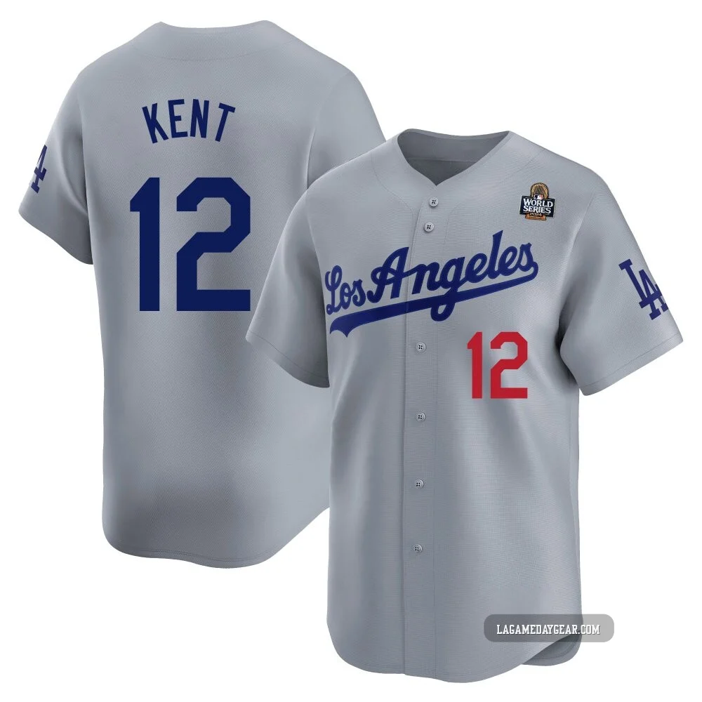 Jeff Kent ＃12 Los Angeles Dodgers Limited Youth Gray Away 2024 World Series Jersey