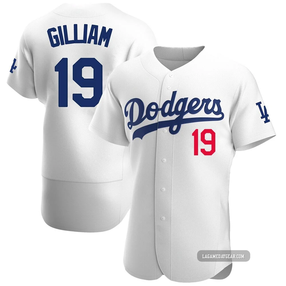 Jim Gilliam ＃19 Los Angeles Dodgers Authentic Men's White Home Jersey