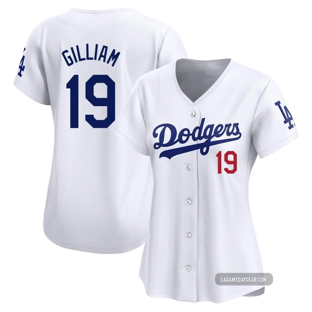 Jim Gilliam ＃19 Los Angeles Dodgers Limited Women's White Home Jersey