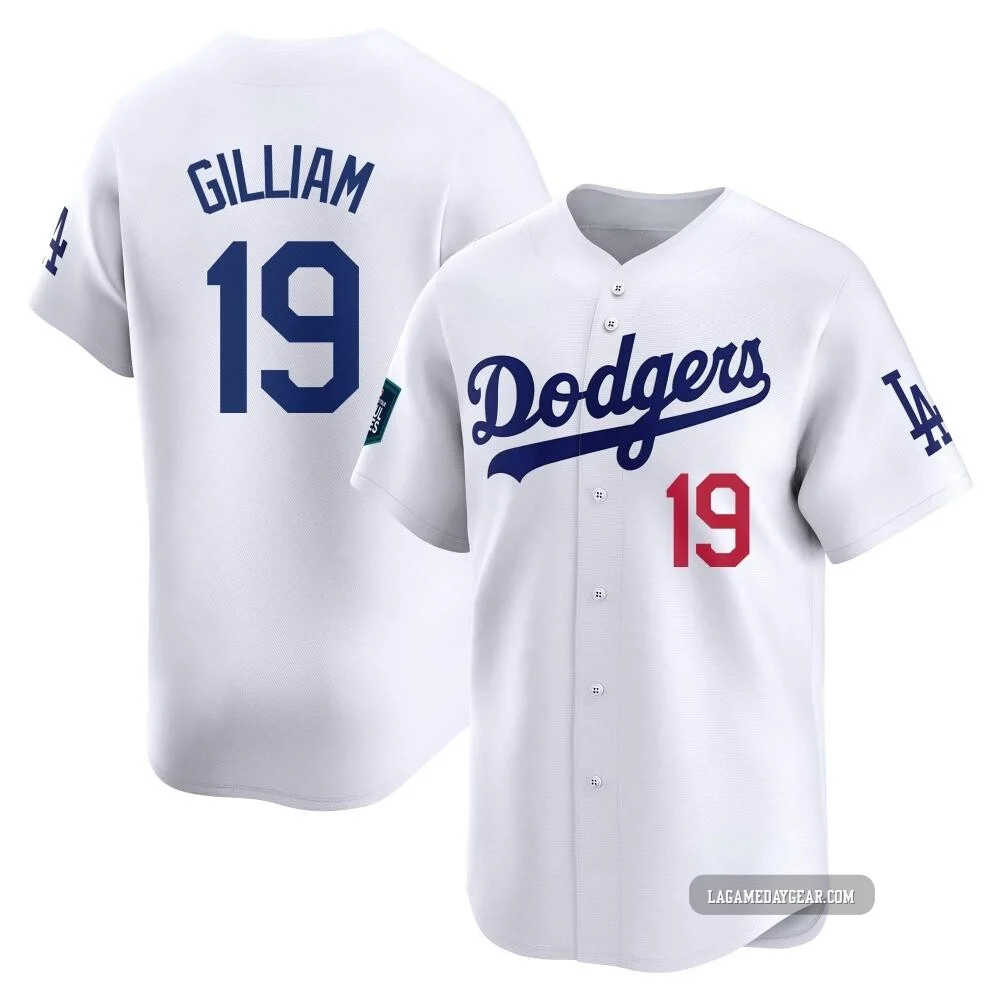 Jim Gilliam ＃19 Los Angeles Dodgers Limited Youth White 2024 World Tour Seoul Series Home Jersey
