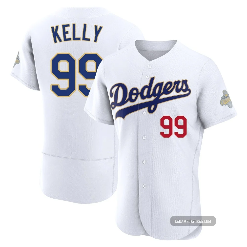 Joe Kelly ＃99 Los Angeles Dodgers Authentic Men's Gold White 2026 Collection Jersey