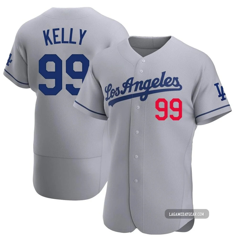 Joe Kelly ＃99 Los Angeles Dodgers Authentic Men's Gray Away Jersey