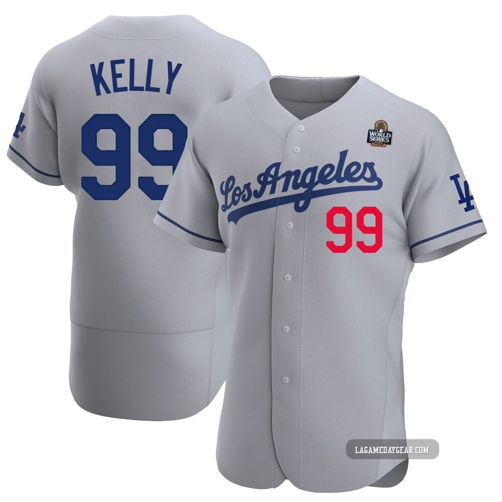 Joe Kelly ＃99 Los Angeles Dodgers Authentic Men's Gray Away Official 2024 World Series Jersey