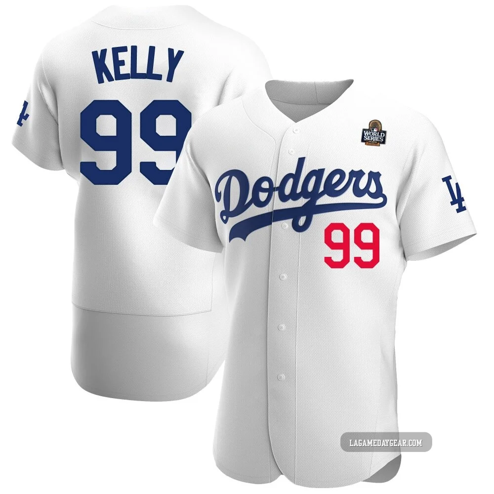 Joe Kelly ＃99 Los Angeles Dodgers Authentic Men's White Home Official 2024 World Series Jersey