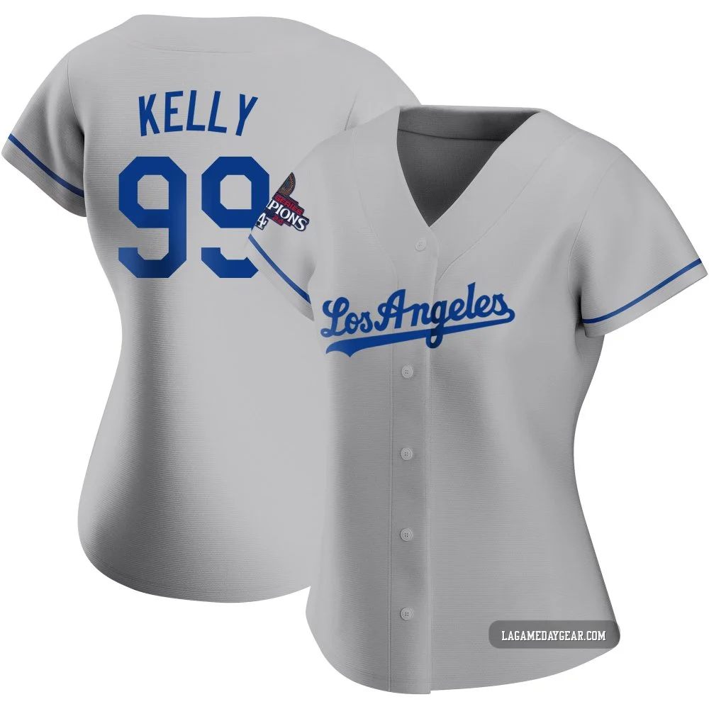 Joe Kelly ＃99 Los Angeles Dodgers Authentic Women's Gray Road 2024 World Series Champions Jersey
