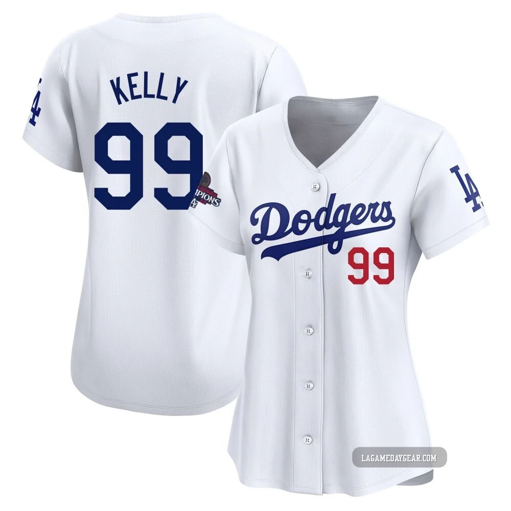 Joe Kelly ＃99 Los Angeles Dodgers Limited Women's White Home 2024 World Series Champions Jersey