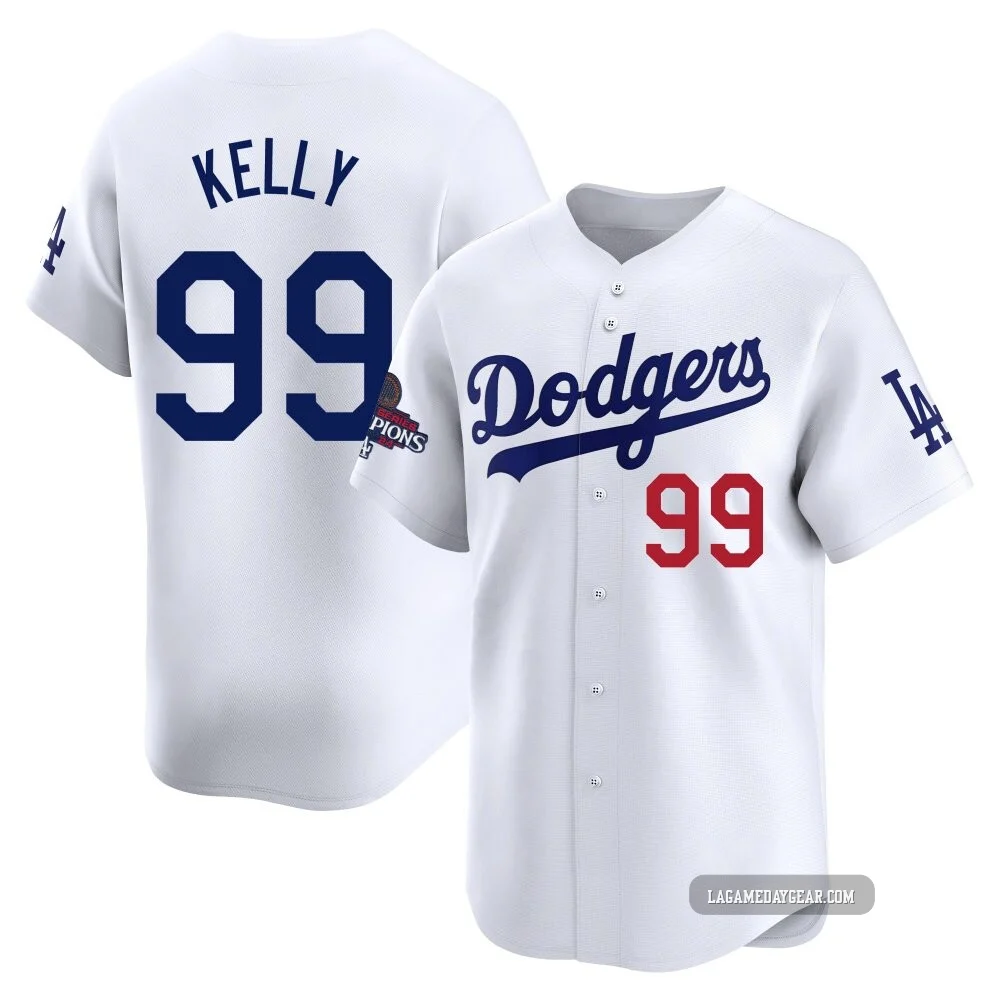 Joe Kelly ＃99 Los Angeles Dodgers Limited Youth White Home 2024 World Series Champions Jersey