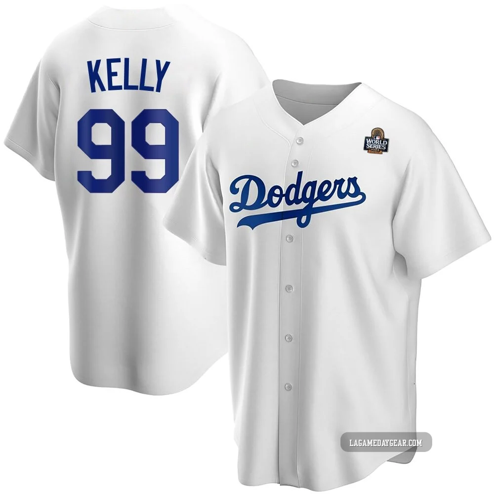 Joe Kelly ＃99 Los Angeles Dodgers Replica Men's White Home 2024 World Series Jersey