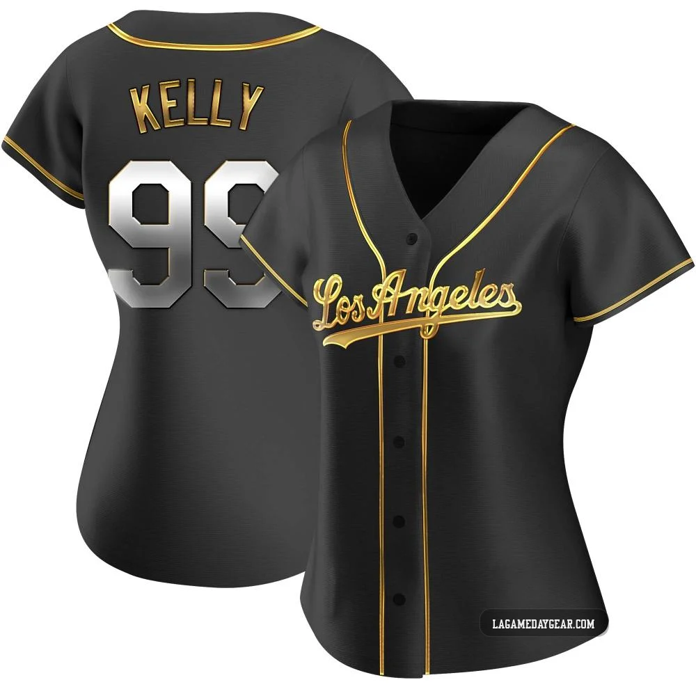 Joe Kelly ＃99 Los Angeles Dodgers Replica Women's Gold Black en Alternate Jersey