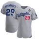 Jonathan Hernandez ＃29 Los Angeles Dodgers Authentic Men's Gray Away Official 2024 World Series Jersey
