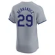 Jonathan Hernandez ＃29 Los Angeles Dodgers Elite Men's Gray Road Jersey