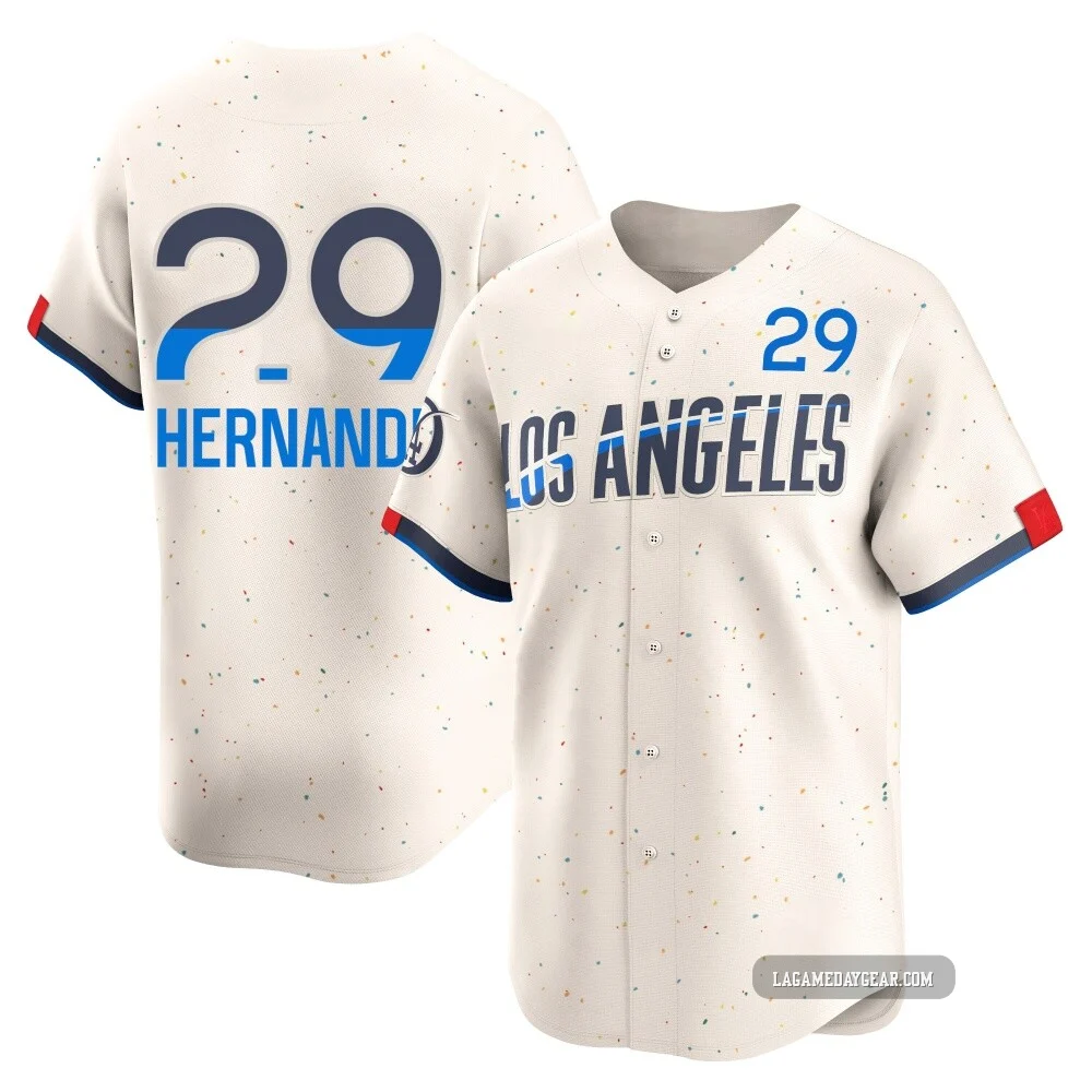 Jonathan Hernandez ＃29 Los Angeles Dodgers Limited Men's Cream 2024 City Connect Jersey