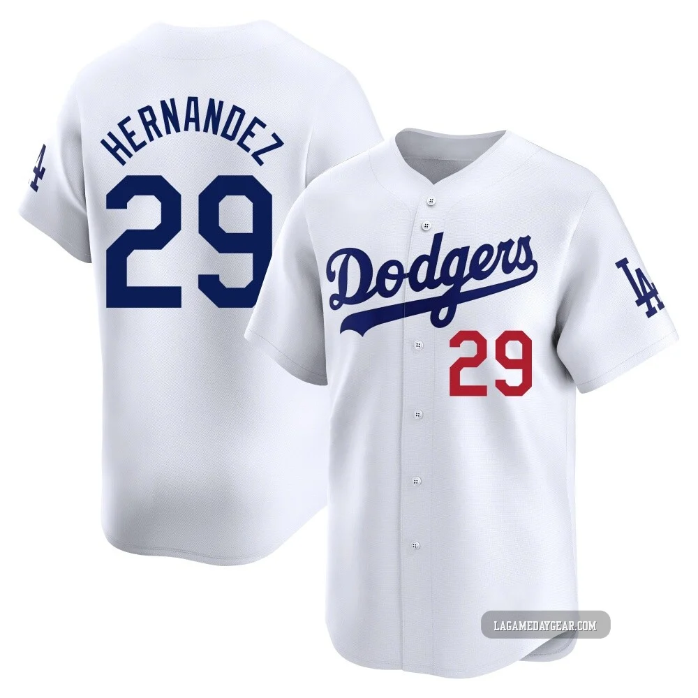 Jonathan Hernandez ＃29 Los Angeles Dodgers Limited Men's White Home Jersey