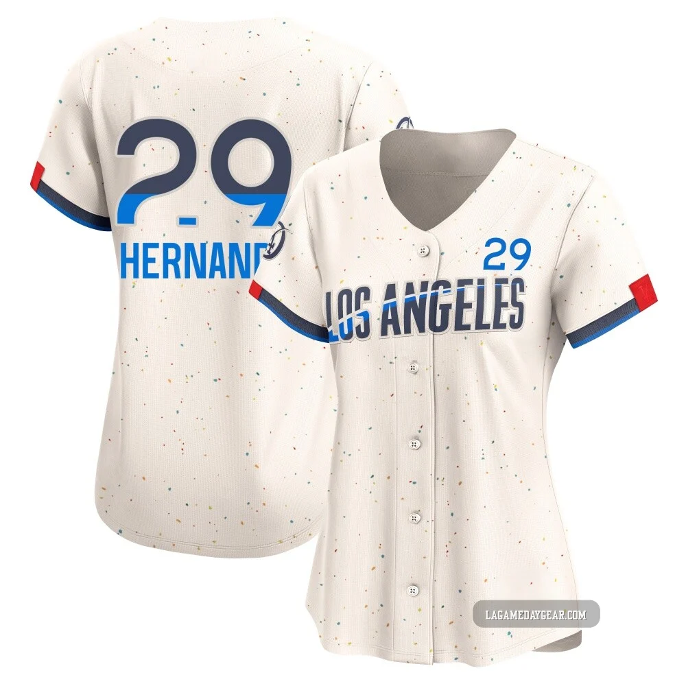 Jonathan Hernandez ＃29 Los Angeles Dodgers Limited Women's Cream 2024 City Connect Jersey