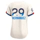 Jonathan Hernandez ＃29 Los Angeles Dodgers Limited Women's Cream 2024 City Connect Jersey